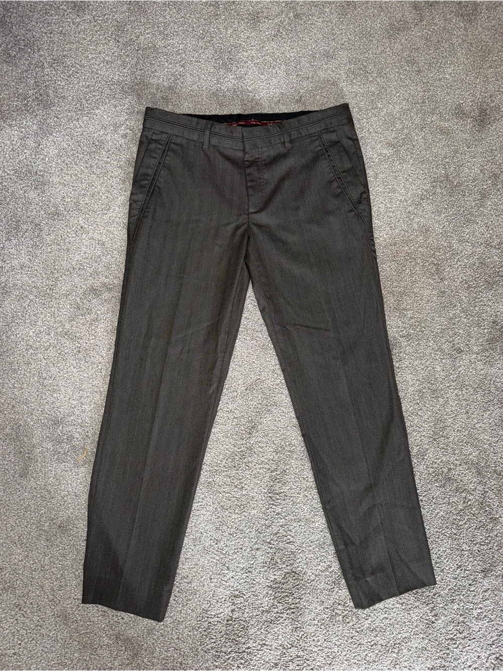 Zara Men's Dark Gray Double Pocket Dress Pants